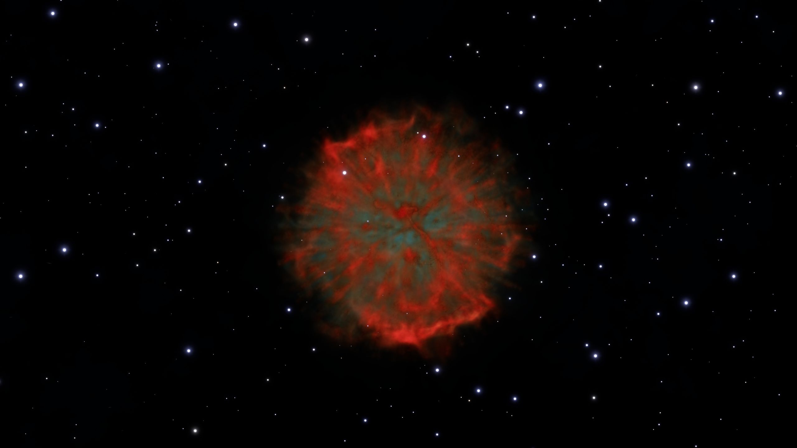 The nebula viewed from a nearby system