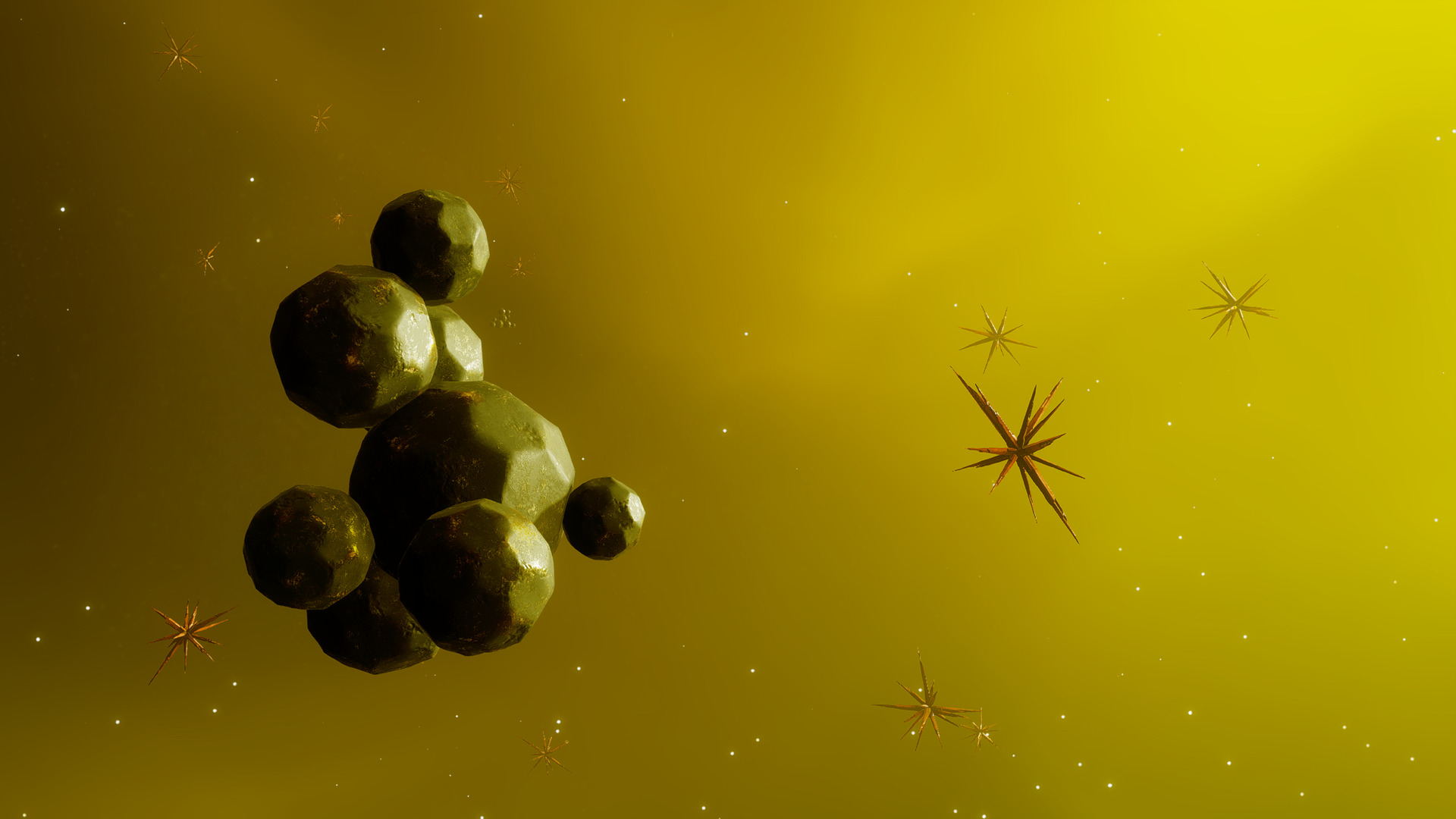 Solid Mineral Spheres and Rubeum Metallic Crystals.