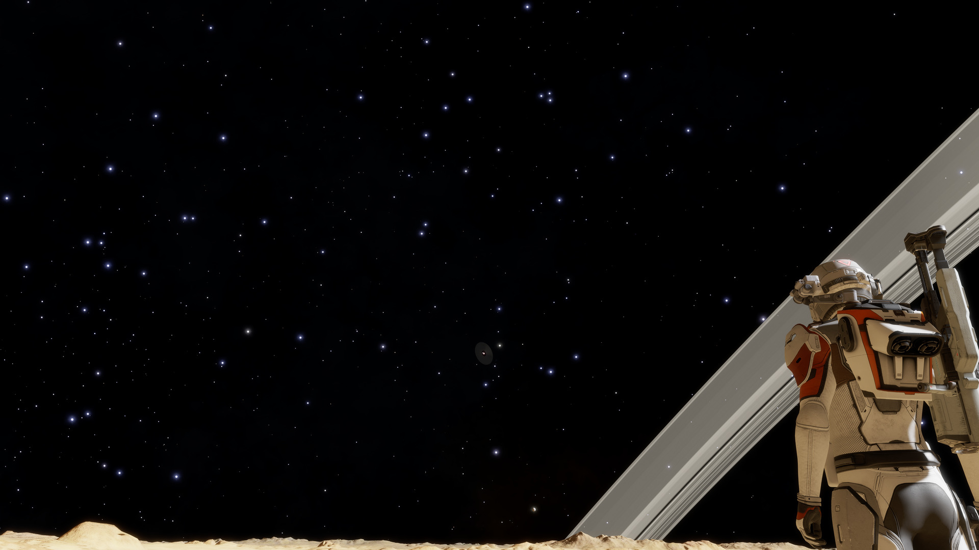 The ring system as seen from a distant planet over 2,000 ls away